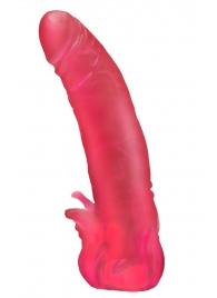 Розовая насадка для страпона с клиторальными лепестками - 18,5 см. - LOVETOY (А-Полимер) - купить с доставкой в Жуковском