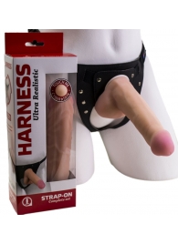 Страпон Harness из двух предметов: трусики с плугом и насадка-фаллос - 17 см. - LOVETOY (А-Полимер) - купить с доставкой в Жуковском