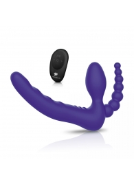 Фиолетовый безремневой страпон с пультом ДУ 7’’ Remote Control Strapless - 24 см. - Pegasus - купить с доставкой в Жуковском