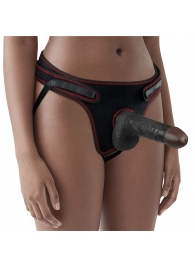 Женский темнокожий страпон Easy Strapon Set 7 Inch - 18 см. - Lovetoy - купить с доставкой в Жуковском