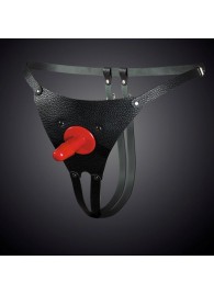 Чёрные кожаные универсальные трусики со штырьком для насадок - Sitabella - купить с доставкой в Жуковском