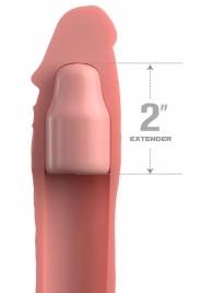 Телесная насадка-удлинитель 2 Inch Silicone X-tension with Strap - 20,3 см. - Pipedream - в Жуковском купить с доставкой