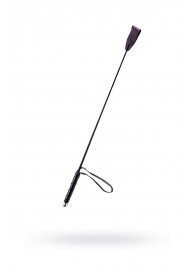 Чёрный стек с кожаной ручкой - 58 см. - Sitabella - купить с доставкой в Жуковском