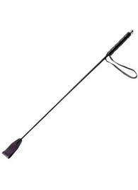 Чёрный стек с кожаной ручкой - 58 см. - Sitabella - купить с доставкой в Жуковском