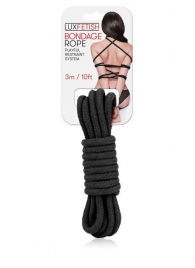 Черная хлопковая веревка для связывания - 3 м. - Lux Fetish - купить с доставкой в Жуковском