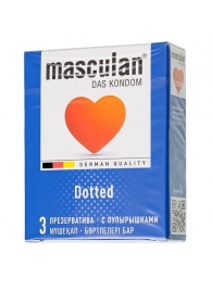 Презервативы с пупырышками Masculan Dotted - 3 шт. - Masculan - купить с доставкой в Жуковском