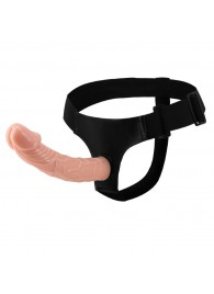 Гладкий фаллоимитатор с крупной головкой на ремешках - 19,7 см. - Baile - купить с доставкой в Жуковском