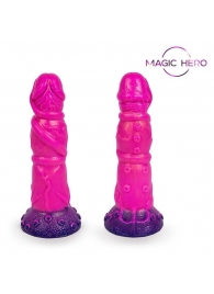 Розовый рельефный фантазийный фаллоимитатор - 20 см. - Bior toys - купить с доставкой в Жуковском
