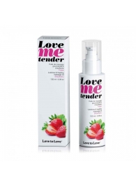 Съедобное согревающее массажное масло Love Me Tender Strawberry с ароматом клубники - 100 мл. - Love to Love - купить с доставкой в Жуковском