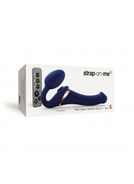 Синий безремневой страпон Multi Orgasm Size S с клиторальной стимуляцией - Strap-on-me - купить с доставкой в Жуковском