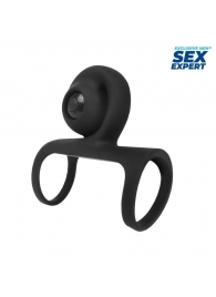 Черная вибронасадка на пенис Sex Expert - Sex Expert - в Жуковском купить с доставкой
