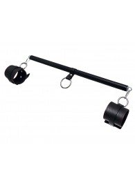 Черная распорка для ног с кожаными манжетами - Pecado - купить с доставкой в Жуковском