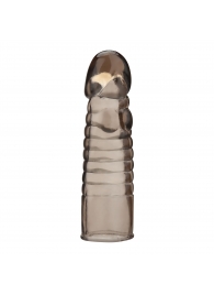 Дымчатая насадка-удлинитель Ribbed Realistic Penis Enhancing Sleeve Extension - 15,2 см. - BlueLine - в Жуковском купить с доставкой