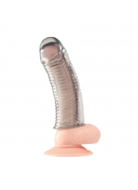 Текстурированная насадка на пенис Clear Textured Penis Enhancing Sleeve Extension - 16,5 см. - BlueLine - в Жуковском купить с доставкой
