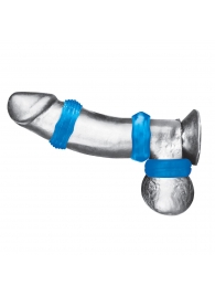 Комплект из трех голубых колец для эрекции 3-Pack Nuts   Bolts Stretch Cock Ring Set - BlueLine - в Жуковском купить с доставкой
