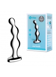 Стальной анальный фаллоимитатор для простаты Stainless Steel Anal Beads - 13 см. - b-Vibe - в Жуковском купить с доставкой