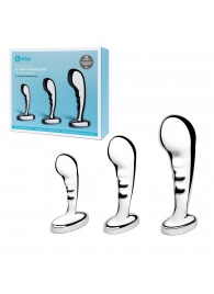 Набор из 3 стальных стимуляторов простаты Stainless Steel P-spot Training Set - b-Vibe - в Жуковском купить с доставкой