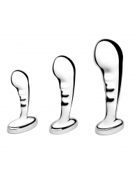Набор из 3 стальных стимуляторов простаты Stainless Steel P-spot Training Set - b-Vibe - в Жуковском купить с доставкой