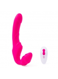 Розовый безремневой страпон на радиоуправлении Strapless Together - 22 см. - Together Toy - купить с доставкой в Жуковском