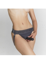 Серые трусики для фиксации насадок Strap-on-me Harness Lingerie Unique - Strap-on-me - купить с доставкой в Жуковском