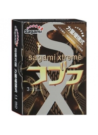 Суженные к основанию презервативы Sagami Xtreme COBRA - 3 шт. - Sagami - купить с доставкой в Жуковском