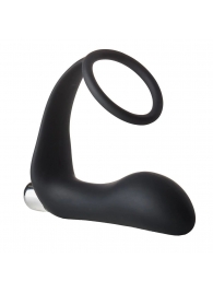 Черное эрекционное кольцо с вибропробкой Vibrating Anal Plug With Cockring - Dream Toys - в Жуковском купить с доставкой