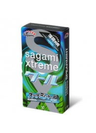 Презервативы Sagami Xtreme Mint с ароматом мяты - 10 шт. - Sagami - купить с доставкой в Жуковском