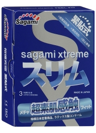 Розовые презервативы Sagami Xtreme FEEL FIT 3D - 3 шт. - Sagami - купить с доставкой в Жуковском