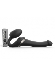 Черный безремневой страпон Multi Orgasm Size S с клиторальной стимуляцией - Strap-on-me - купить с доставкой в Жуковском