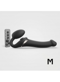 Черный безремневой страпон Multi Orgasm Size M с клиторальной стимуляцией - Strap-on-me - купить с доставкой в Жуковском