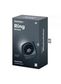 Черный мужской вибромассажер Ring Stroker - Satisfyer - в Жуковском купить с доставкой