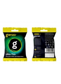 Ультратонкие презервативы Ganzo Ultra thin в мягкой упаковке - 3 шт. - Ganzo - купить с доставкой в Жуковском