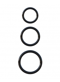 Набор из трех черных эрекционных колец Silicone 3-Ring Stamina Set - Pipedream - в Жуковском купить с доставкой