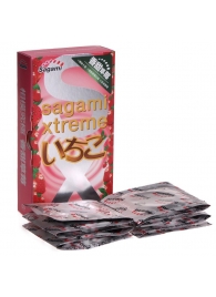 Презервативы Sagami Xtreme Strawberry c ароматом клубники - 10 шт. - Sagami - купить с доставкой в Жуковском