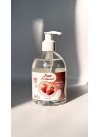 Лубрикант на водной снове Love Protection Strawberry с ароматом клубники - 300 мл. - Lola Games - купить с доставкой в Жуковском