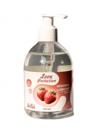 Лубрикант на водной снове Love Protection Strawberry с ароматом клубники - 300 мл. - Lola Games - купить с доставкой в Жуковском
