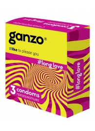 Презервативы с анестетиком для продления удовольствия Ganzo Long Love - 3 шт. - Ganzo - купить с доставкой в Жуковском