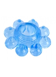 Голубая гелевая насадка-цветок - Toyfa Basic - в Жуковском купить с доставкой