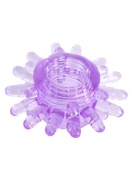 Фиолетовое гелевое эрекционное кольцо с шипиками - Toyfa Basic - в Жуковском купить с доставкой