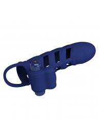 Синяя насадка на пенис Powerful Ring - 18,8 см. - Baile - в Жуковском купить с доставкой