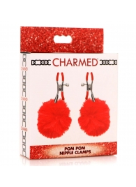 Красные зажимы на соски с помпонами Pom Pom - XR Brands - купить с доставкой в Жуковском