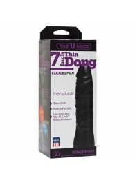 Насадка-фаллоимитатор для страпон-систем Vac-U-Lock CodeBlack 7 Inch Thin Dong - 18,3 см. - Doc Johnson - купить с доставкой в Жуковском