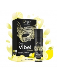 Съедобный жидкий вибратор Dual Vibe! со вкусом лимонного джина с тоником - 15 мл. - ORGIE - купить с доставкой в Жуковском