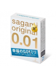 Увлажнённые презервативы Sagami Original 0.01 Extra Lub - 2 шт. - Sagami - купить с доставкой в Жуковском