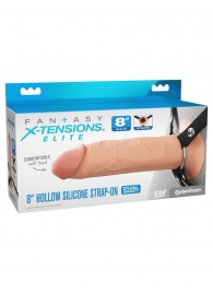 Полый страпон на ремнях 8’’ Hollow Silicone Strap-on - Pipedream - купить с доставкой в Жуковском