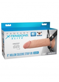 Полый страпон на ремнях 6’’ Hollow Silicone Strap-on - Pipedream - купить с доставкой в Жуковском