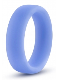 Голубое люминесцентное кольцо Silicone Glo Cock Ring - Blush Novelties - в Жуковском купить с доставкой