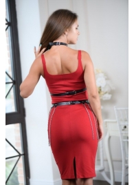 Черно-серебристая портупея-юбка plus size с цепочками - БДСМ Арсенал - купить с доставкой в Жуковском