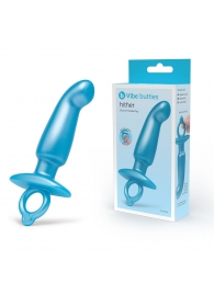Голубая анальная пробка для массажа простаты Hither Silicone Prostate Plug - 14,3 см. - b-Vibe - в Жуковском купить с доставкой