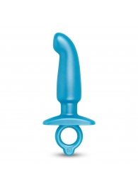 Голубая анальная пробка для массажа простаты Hither Silicone Prostate Plug - 14,3 см. - b-Vibe - в Жуковском купить с доставкой
